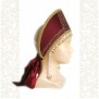 Кокошник Марфа, бордовый в золоте - фото 3