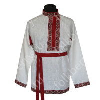 Косоворотка Православная, лен, белый