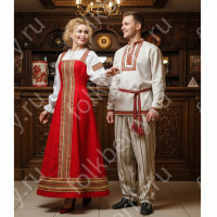 Рубаха мужская Иван да Марья, лен, белый