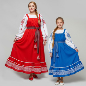 Сарафан с блузой Матрёна, красный